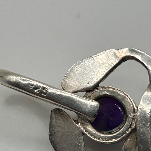 Multi-Gemstones Sterling Silver 925 Long Pendant Turquoise, Amethyst, Lapis... - Picture 4 of 6